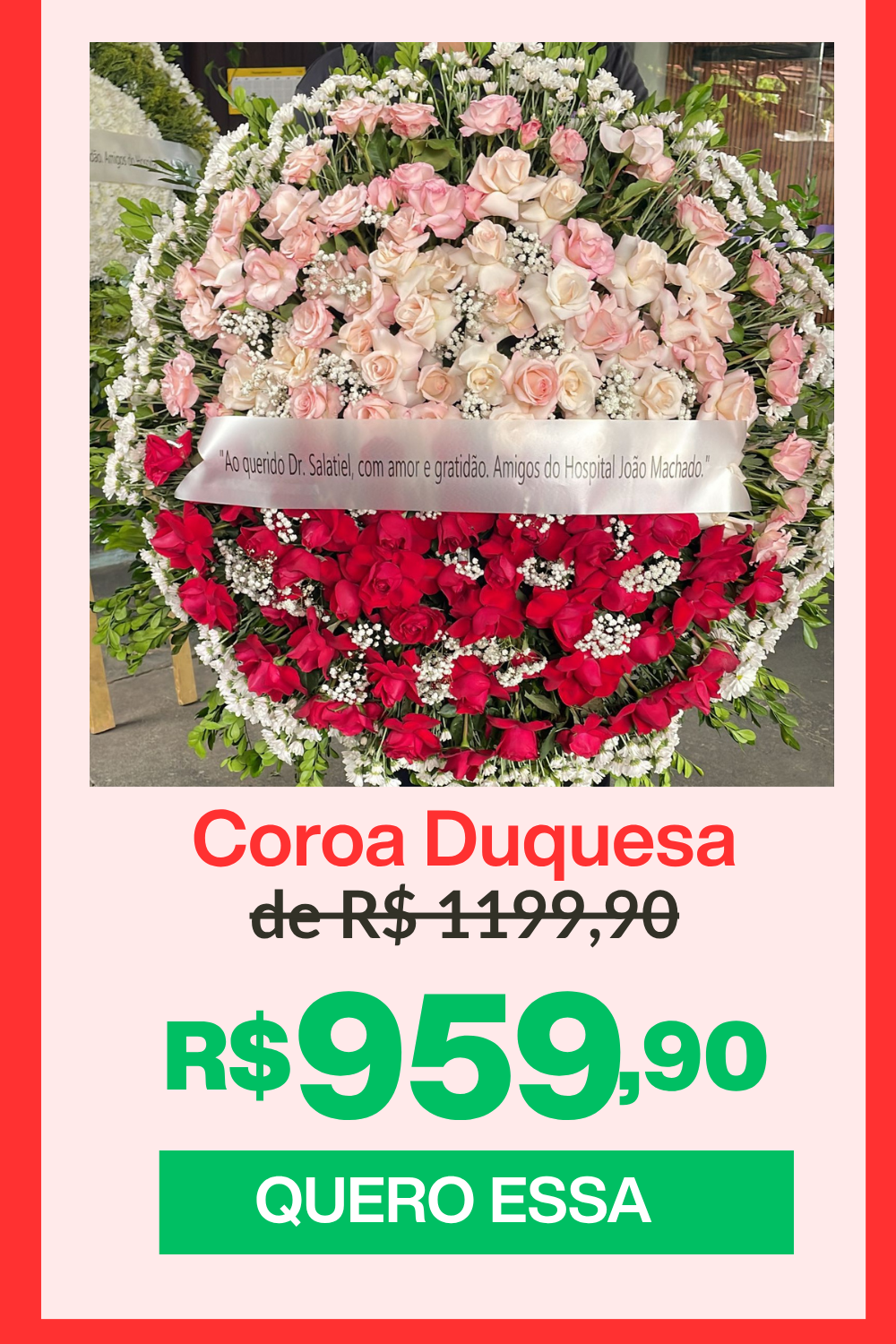 Coroa de flores para velório em Natal