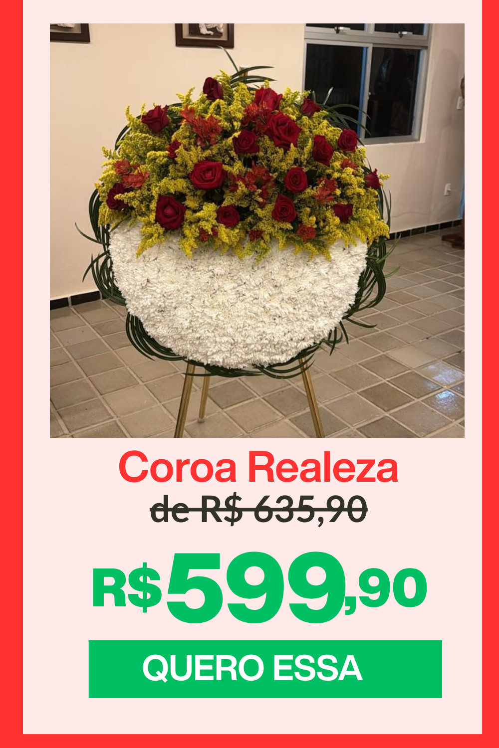 Coroa de flores para velório em Natal
